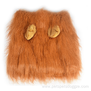 Festival Party Brown Lion Mane Hair Dog Costume